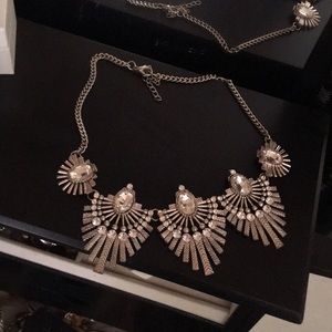 Silver and diamond necklace